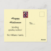 かわいい小さな魔女ネコとカボチャカスタムン ポストカード (裏面)