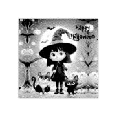 かわいい小さな魔女ネコとカボチャカスタムン ラバースタンプ (インプリント)