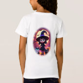 かわいい小さな魔女ネコとカボチャカスタムン Tシャツ (裏面)