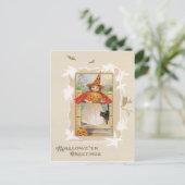 かわいい小さな魔女ヴィンテージはがき ポストカード (スタンド正面)