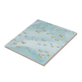 かわいい小さな魚の模様(青) タイル (側面)