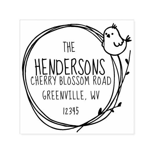 かわいい小さな鳥オンリースtwig自然リターン追加 セルフインキングスタンプ (デザイン)