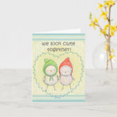 かわいい小さな鳥inハートスウィートバレンタおもしろいイン カード (黄色い花)