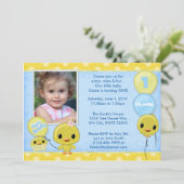 かわいい小さな黄色のひよこ(写真) 招待状 (スタンド正面)