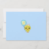 かわいい小さな黄色のひよこ(写真) 招待状 (裏面)