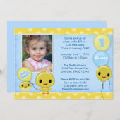 かわいい小さな黄色のひよこ(写真) 招待状 (正面/裏面)