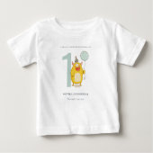 かわいい小さな黄色のアクアモンスタニーエイジ誕生日 ベビーTシャツ (正面)