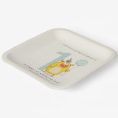 かわいい小さな黄色のアクアモンスタニーエイジ誕生日 ペーパープレート (傾斜あり)