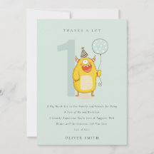 かわいい小さな黄色のアクアモンスター 誕生日お祝い