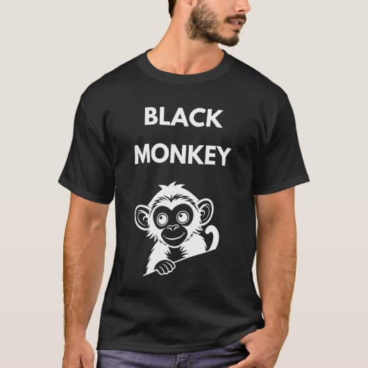 かわいい小さな黒いサル Tシャツ (正面)
