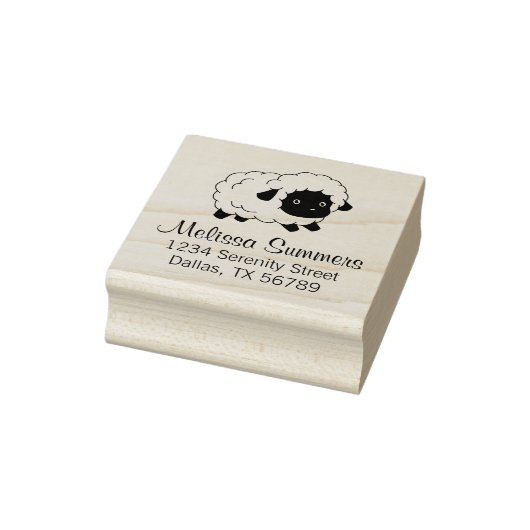 かわいい小さな黒の鼻の羊のアドレス ラバースタンプ (スタンプ)