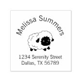 かわいい小さな黒の鼻の羊のアーチアドレス セルフインキングスタンプ (デザイン)