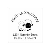 かわいい小さな黒の鼻の羊のアーチアドレス ラバースタンプ (インプリント)