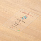 かわいい小さな龍の道に男の子の赤ちゃんシャワー アクリル招待状 (レイダウン)