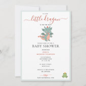 かわいい小さな龍の道に男の子の赤ちゃんシャワー 招待状 (正面)