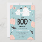 かわいい'小さなBOOはほとんど期限である'女の子の赤ちゃんシャワー 招待状 (正面)