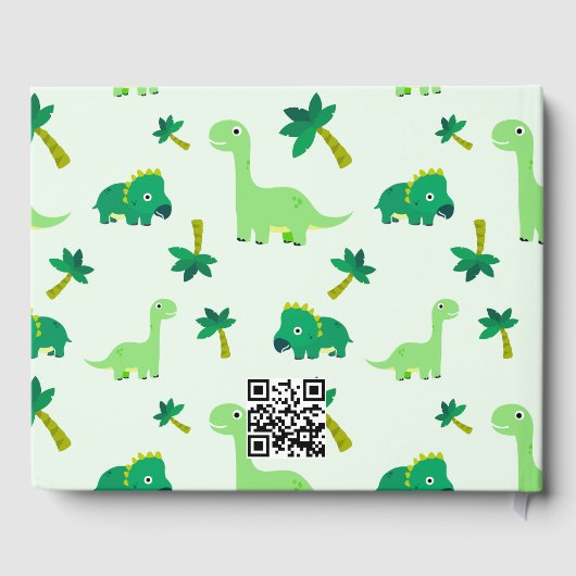 かわいい小さなDino赤ちゃんシャワー ゲストブック (裏面)