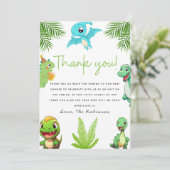 かわいい小さなDino赤ちゃんシャワー サンキューカード (スタンド正面)