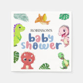 かわいい小さなDino赤ちゃんシャワー スタンダードカクテルナプキン (正面)