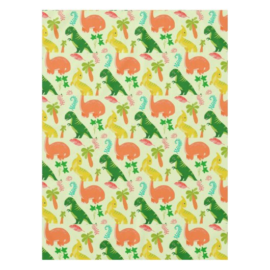 かわいい小さなDino赤ちゃんシャワー テーブルクロス (正面)