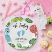 かわいい小さなDino赤ちゃんシャワー ペーパープレート (パーティー)