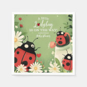 かわいい小さなLadybug女の子の赤ちゃんシャワー スタンダードカクテルナプキン (正面)