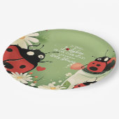 かわいい小さなLadybug女の子の赤ちゃんシャワー ペーパープレート (アングル)