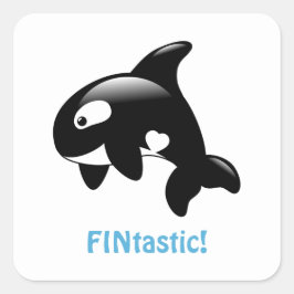かわいい小さなOrca FINtastic （幻想的） スクエアシール