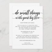 かわいい小さ素晴らしなもの大きな愛のダウンサ結婚イズ 案内状 (正面/裏面)