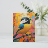 かわいい小カラフル鳥 ポストカード (スタンド正面)