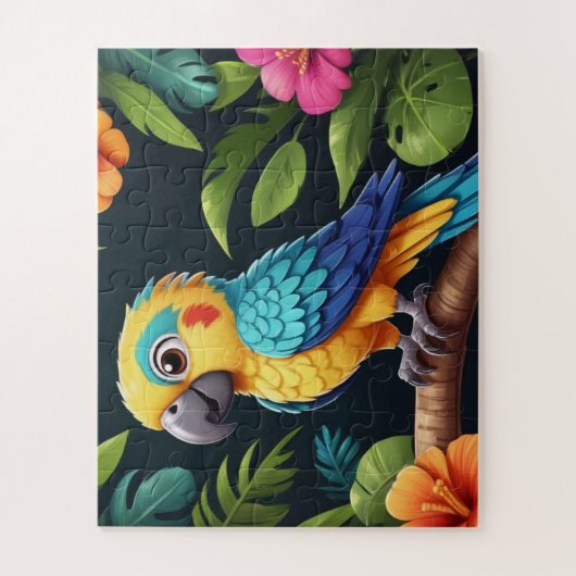 かわいい小カラフル鸚鵡 ジグソーパズル (縦)