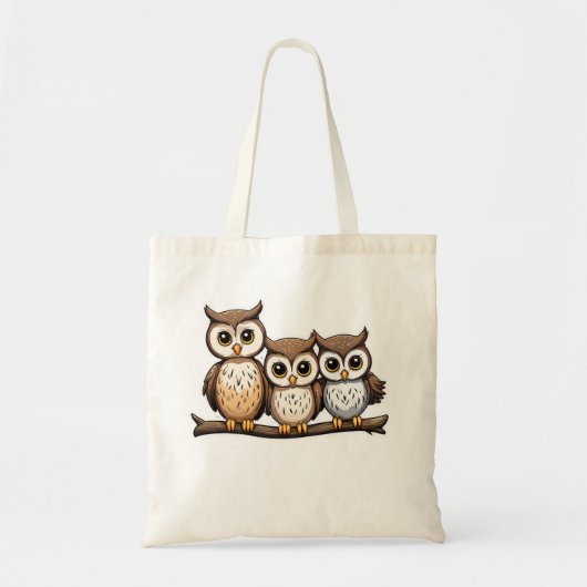 かわいい小フクロウ3 トートバッグ (正面)