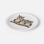 かわいい小フクロウ3 ペーパープレート (アングル)