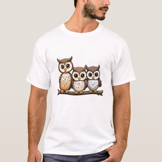 かわいい小フクロウ3 Tシャツ (正面)