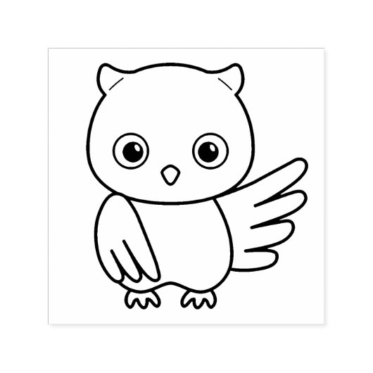 かわいい小フクロウ セルフインキングスタンプ (デザイン)