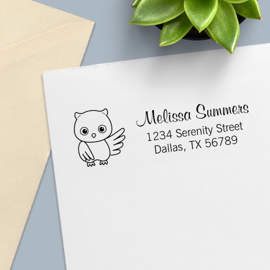 かわいい小フクロウ セルフインキングスタンプ