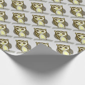 かわいい小フクロウ ラッピングペーパー (角)