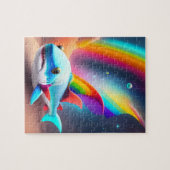 かわいい小ベビーシャークとレインボーカラー ジグソーパズル (横)