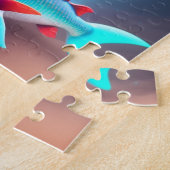 かわいい小ベビーシャークとレインボーカラー ジグソーパズル (側面)