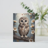 かわいい小ベビーフクロウ ポストカード (スタンド正面)