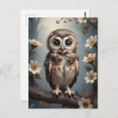 かわいい小ベビーフクロウ ポストカード (正面/裏面)