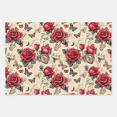 かわいい小ヴィンテージバレンタインのパターン ラッピングペーパーシート (正面3)