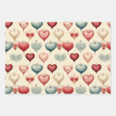 かわいい小ヴィンテージバレンタインのパターン ラッピングペーパーシート (正面2)