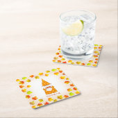 かわいい小人とカラフルな紅葉 スクエアペーパーコースター (インサイチュ)