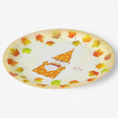 かわいい小人とホリデーオータムリーフ ペーパープレート (アングル)