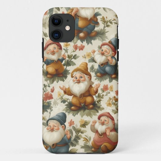 かわいい小人と花のデザイン Case-Mate iPhoneケース (裏面)