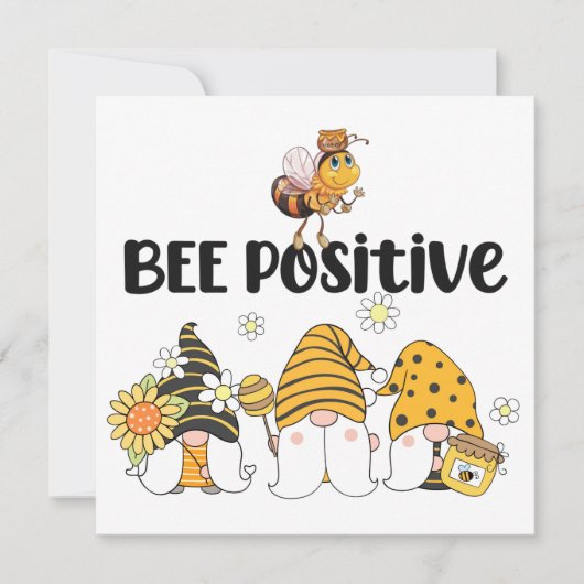 かわいい小人と蜂のカード (正面)