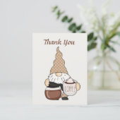 かわいい小人のコーヒーショップの出店者たちがテキストを追加します ありがとうございます ポストカード (スタンド正面)