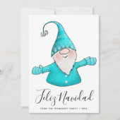 かわいい小人のターコイズブルー フェリズ ナビダッド 2026 カレンダー シーズンカード (正面)