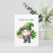 かわいい小人のトマト農家 カスタマイズ可能 ポストカード (スタンド正面)